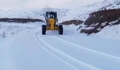 Kardan kapanan köy yolu ulaşıma açıldı