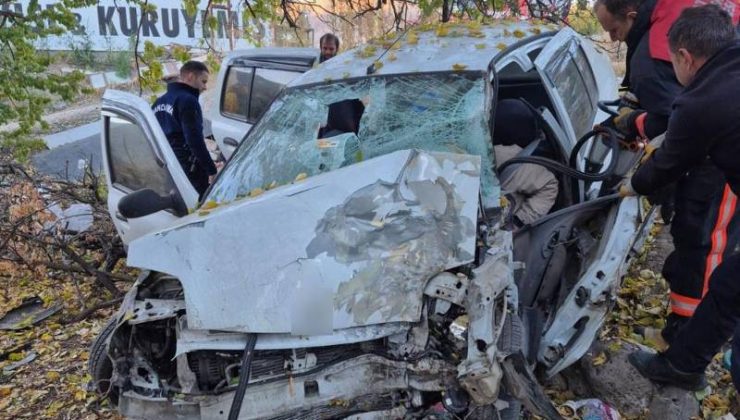 Kontrolden çıkan araç kayısı bahçesine daldı: 4 yaralı