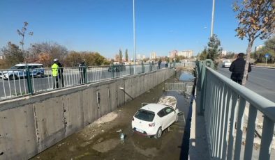 Nöbetten çıkan hemşire, otomobilinin kanala düşmesi sonucu yaralandı