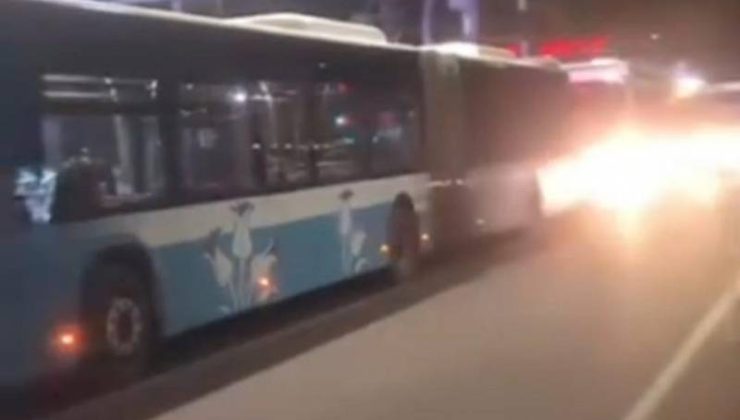 Otobüs ve motosiklet kazasında 2 kişi yaralandı