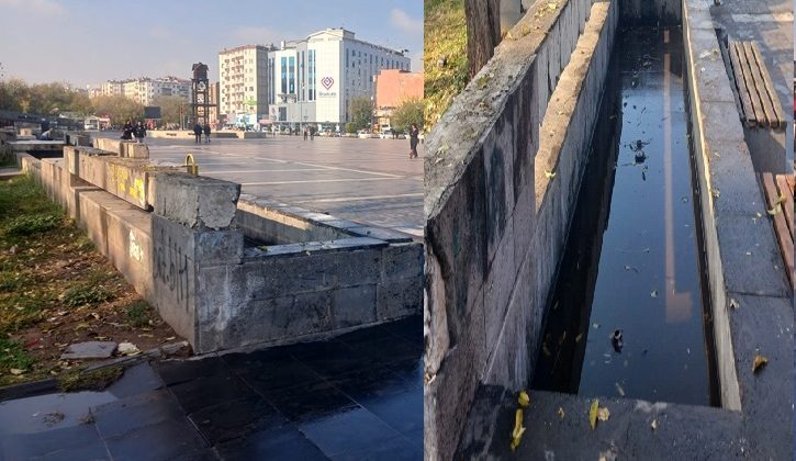 Dağkapı Meydanı’ndaki Süs Havuzları bakımsız!