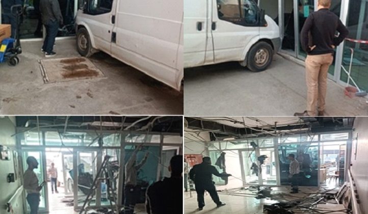 Fren yerine gaza basınca Tüp Bebek merkezine daldı