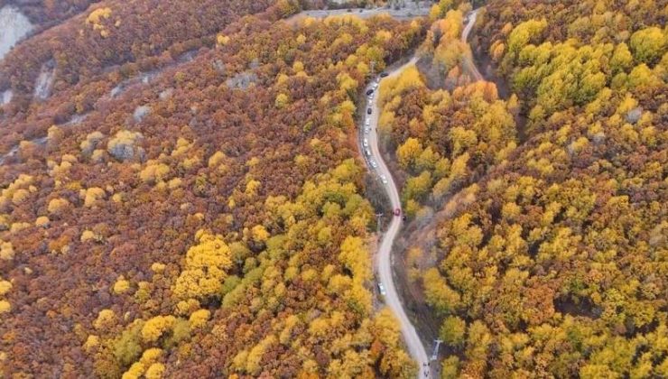 Tunceli’de sonbaharın büyüleyici renkleri havadan görüntülendi