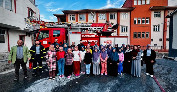 Hakkari’de Kuran kursunda yangın tatbikatı