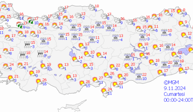 Diyarbakır’da açık hava, Marmara’da yağmur ve sis bekleniyor