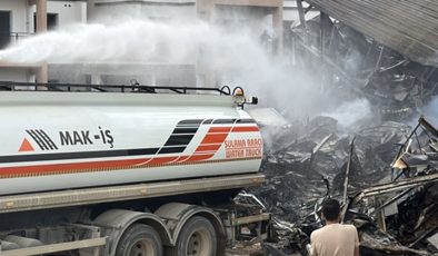 İşçilerin kaldığı konteynerde çıkan yangın söndürüldü