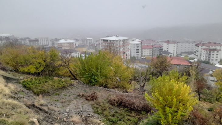 Kulp ilçe merkezinde kar yağışı başladı