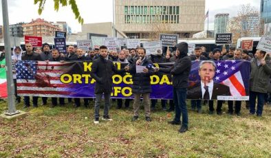 Blinken’e Filistin protestosu: “Elleriniz kanlı”