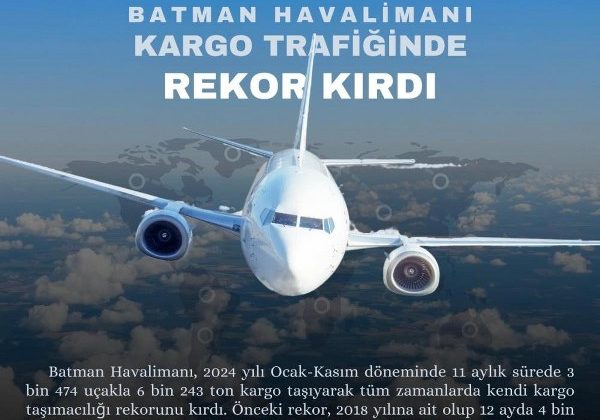 Batman havalimanında kargo trafiği rekoru