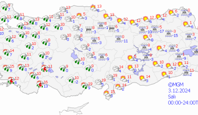 Diyarbakır’da az bulutlu, yurtta yağış etkili