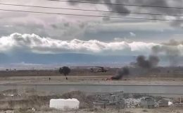 Eğitim uçuşu sırasında bir askeri helikopter düştü