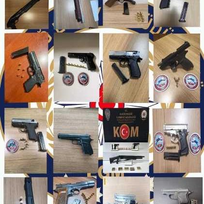 Elazığ’da ruhsatsız silah taşıyan 22 kişi yakalandı