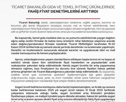 Fahiş fiyat artışlarına sıkı denetim başladı