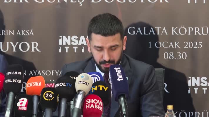 Galata Köprüsü’nde Filistin için insanlık ittifakı çağrısı