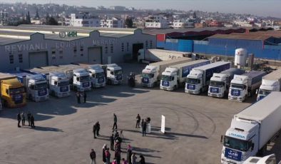 Hatay’dan Suriye’ye 30 tırlık yardım konvoyu gönderildi