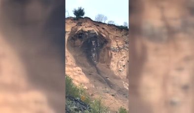 Artvin’deki heyelan sonrası toprak kaymaları kamerada
