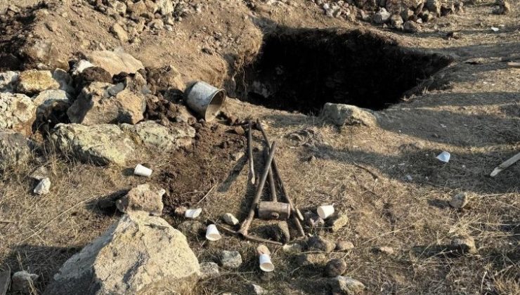 Kars’ta jandarma kaçak kazıya suçüstü yaptı