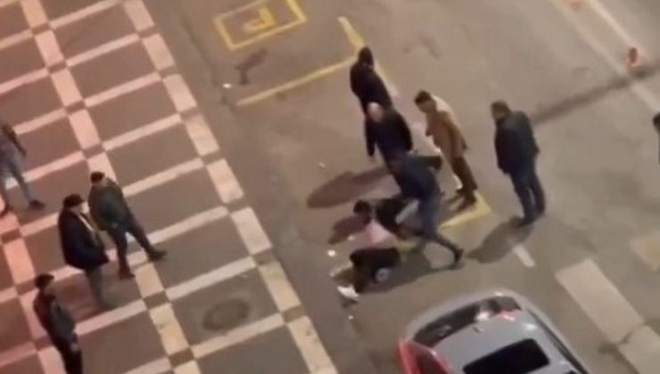 Şanlıurfa’da yol ortasında şiddet anı kamerada