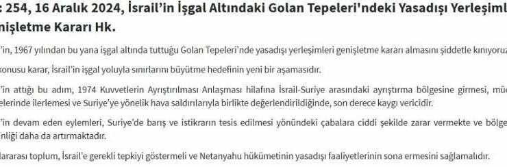 Türkiye’den İsrail’in Golan kararı için sert tepki