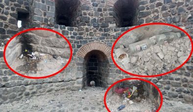 Hz. Süleyman yerleşkesindeki surlarda alkol şişeleri şaşkınlık yarattı