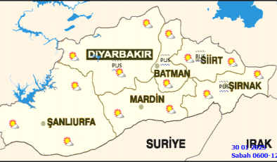 Diyarbakır ve ilçelerinde 30 Ocak’ta  güneşli ve soğuk bir gün bekleniyor