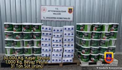 30 ton kaşar peyniri ve 31 ton süt ürünü ele geçirildi