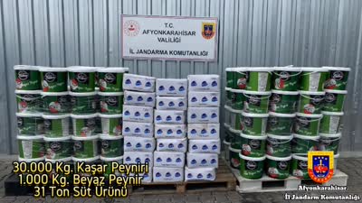 30 ton kaşar peyniri ve 31 ton süt ürünü ele geçirildi