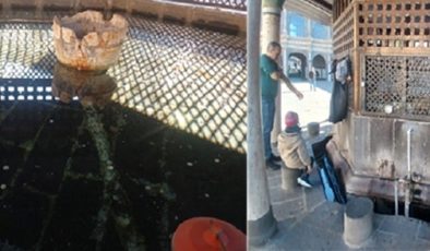 Tarihi Ulu Cami’deki Çeşme Havuzu, Dilek Kutusuna Döndü