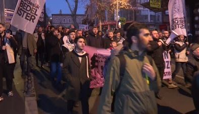 Galata Köprüsü’nde Filistin için tarihi yürüyüş gerçekleşti