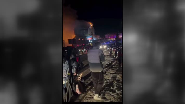 Kartalkaya’da otel yangını: İlk müdahale anları görüntülendi