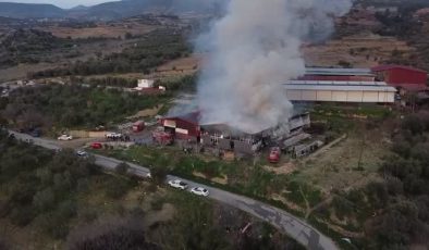 Kıl çadırı üreten işletmede çıkan yangın kontrol altına alındı