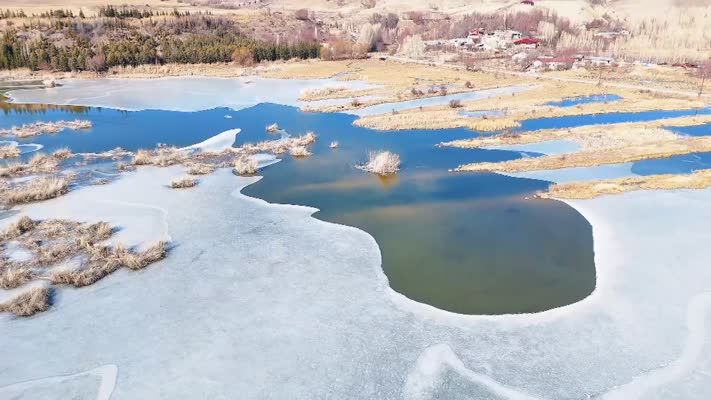 Bitlis’teki kuş cennetinde kış güzelliği: Yüzeyi buzla kaplandı