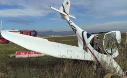 Pistten çıkan eğitim uçağının pilotu yaralandı