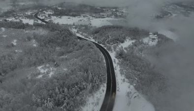 Bolu Dağı’nın beyaz örtüsü, havadan görüntülendi