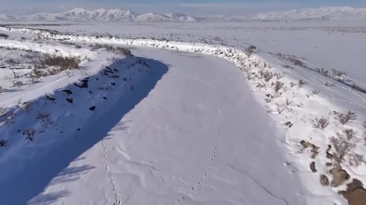 Çaldıran’da hava sıcaklığı -20’ye düştü, Çubuklu Çayı buz tuttu
