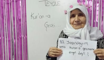 Kursa katılıp 82 yaşında Kur’an okumayı öğrendi
