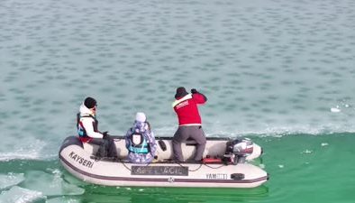 Milli sporcudan Tödürge Gölü’nde tarihi bir rekor denemesi