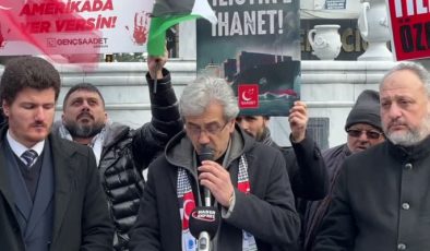 Samsun’da Trump’ın Filistinlileri yerinden etme planına karşı protesto düzenlendi