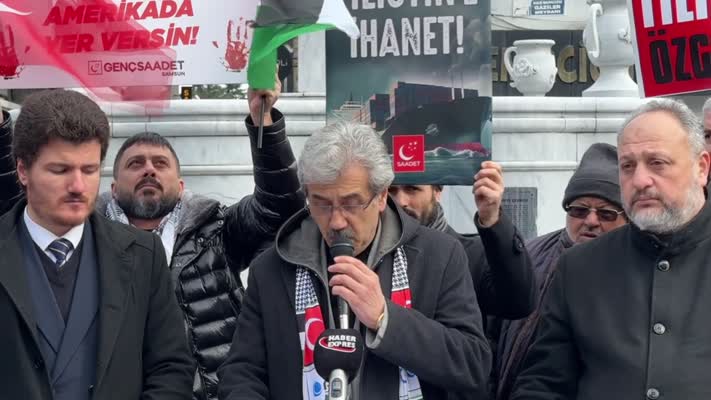 Samsun’da Trump’ın Filistinlileri yerinden etme planına karşı protesto düzenlendi