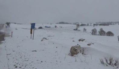 Tokat-Sivas kara yolunda kar yağışı ulaşımı etkiliyor