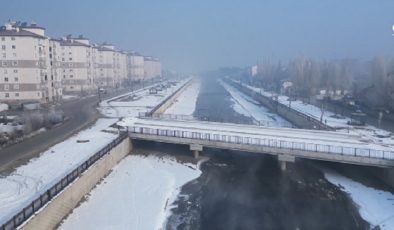 Doğu’da soğuk hava etkili oldu;Fırat Nehri don tuttu