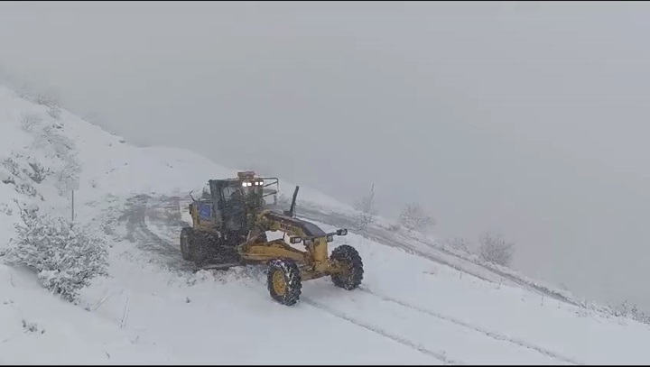 Kulp ve Hani ilçelerinde Kar yağışıyla kapanan yollar ulaşıma açıldı
