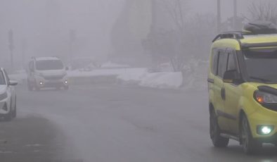Kar yağışı sonrası Muş’ta yoğun sis trafiği olumsuz etkiledi