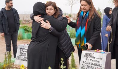 Serra Bucak’tan Rojin Kabaiş ve Narin Güran’ın mezarına ziyaret