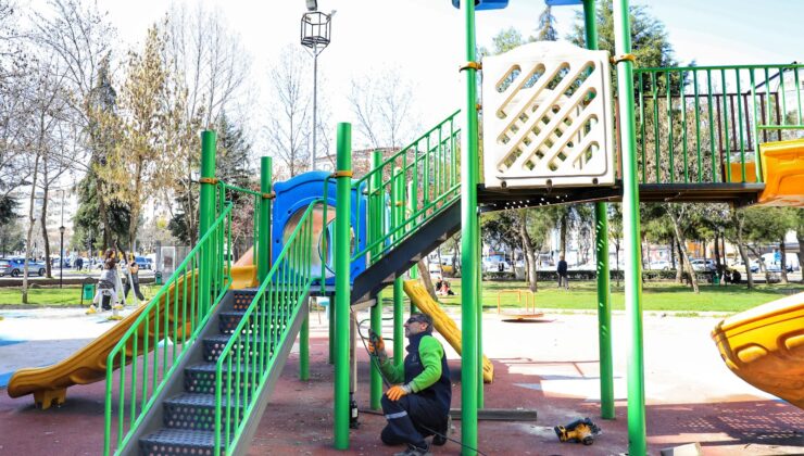 Kayapınar oyun gurubları ve spor aletlerinin bakım aldı