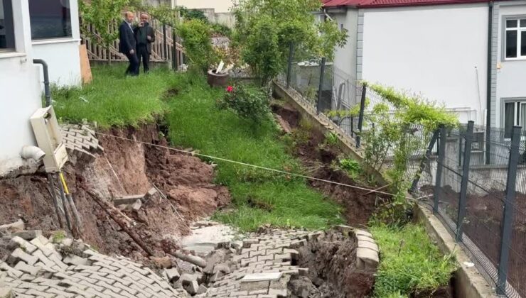 Bahçe duvarı yıkılan bina boşaltıldı
