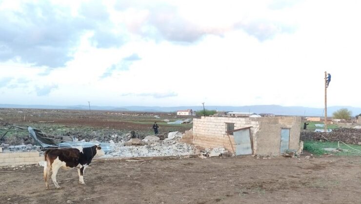 Derik’te oluşan dev hortum ortalığı savaş alanına çevirdi