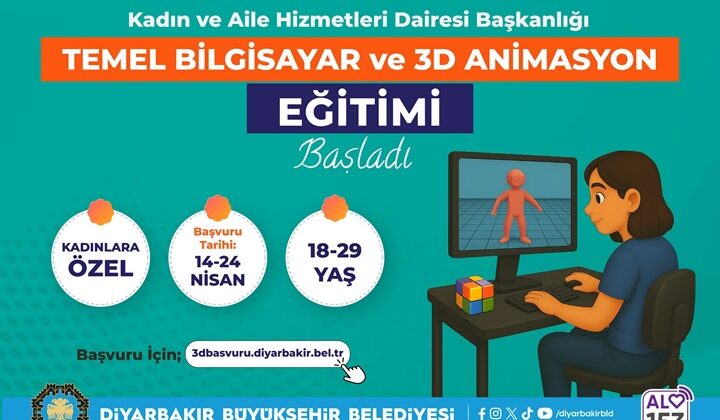 Diyarbakır’da kadınlara bilgisayar ve 3D animasyon eğitimi