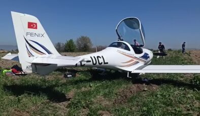 Yenişehir’de eğitim uçağı tarlaya acil iniş gerçekleştirdi