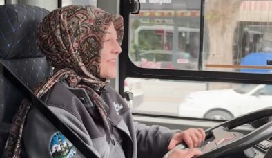 Tokat’ın ilk kadın halk otobüsü şoförü direksiyon başında